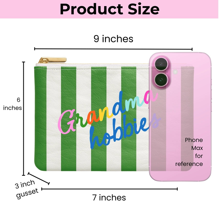 Grandma Hobbies Striped Needlepoint Pouch - Tyvek
