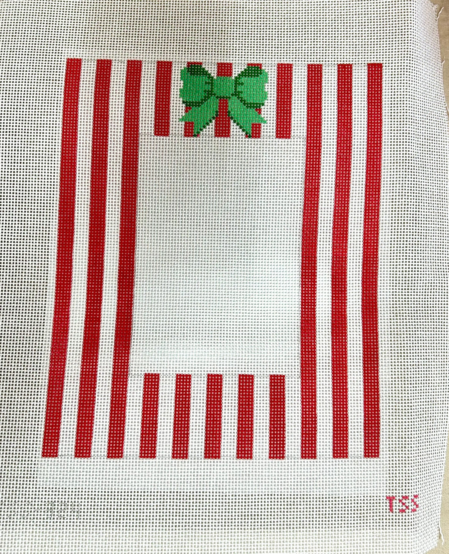 Christmas Striped Frame Needlepoint Canvas