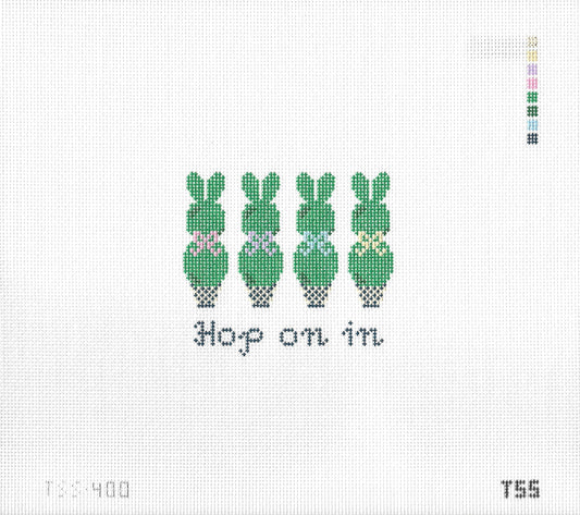 Bunny Topiary Needlepoint Canvas