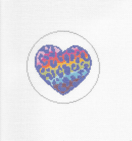 Leopard Heart Needlepoint Canvas