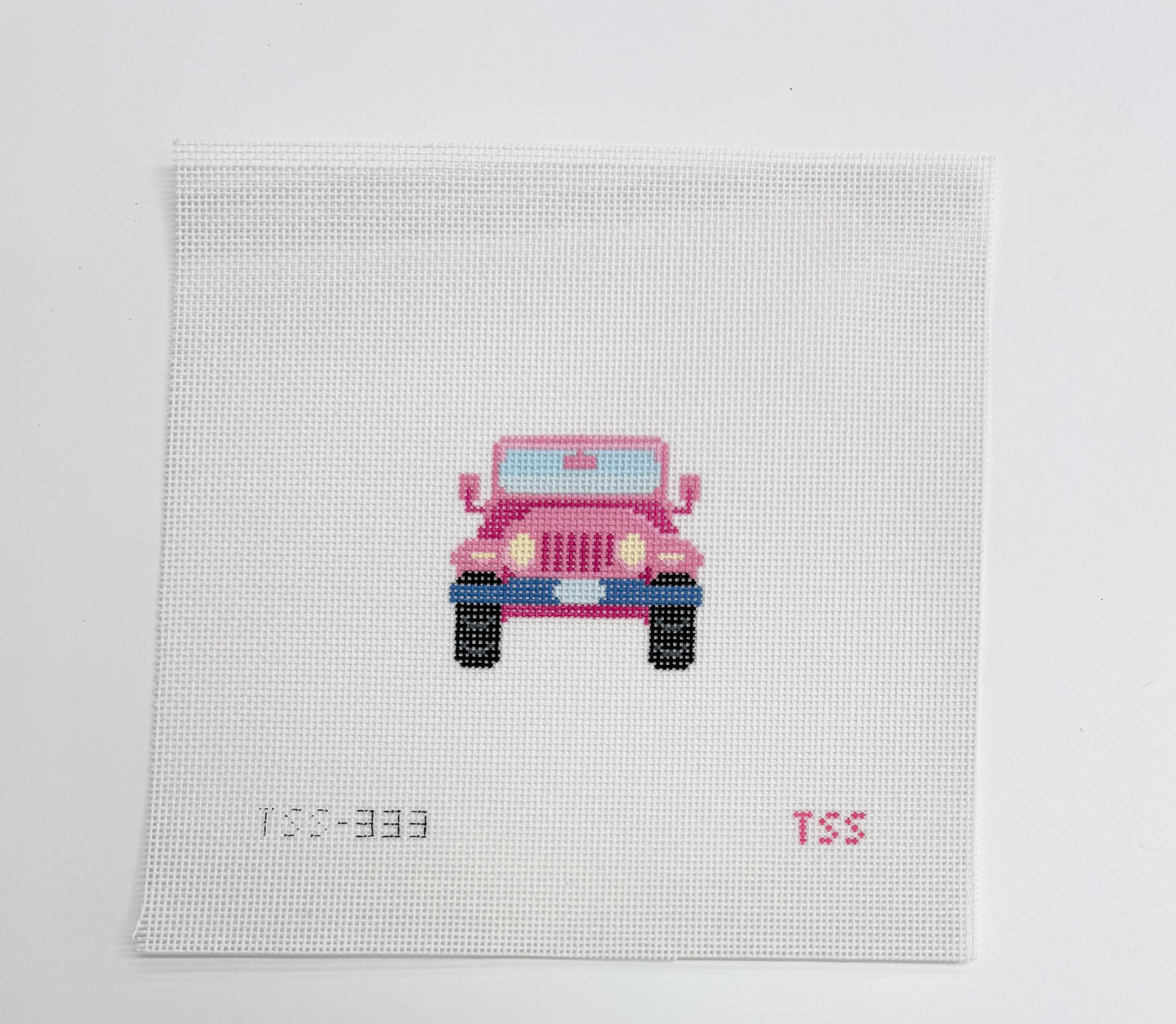 Girly Pink Jeep Needlepoint Canvas (PO)