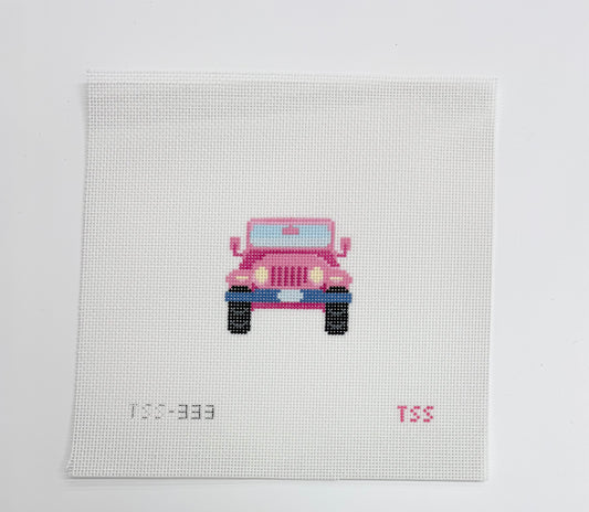 Girly Pink Jeep Needlepoint Canvas (PO)
