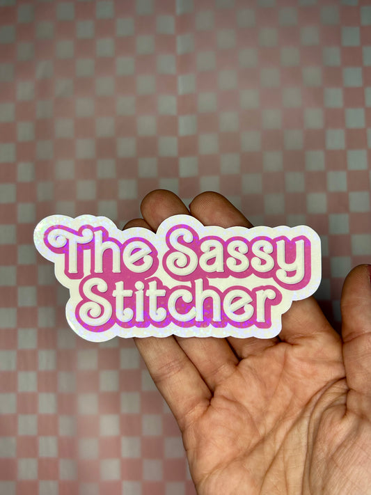 The Sassy Stitcher Glitter Sticker