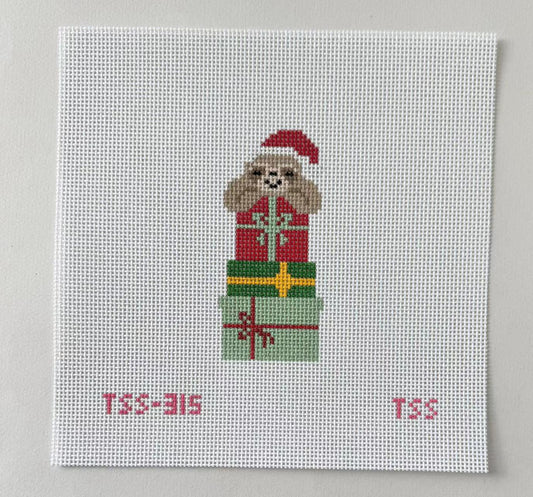 Christmas Sloth with Gifts Needlepoint Canvas (PREORDER)