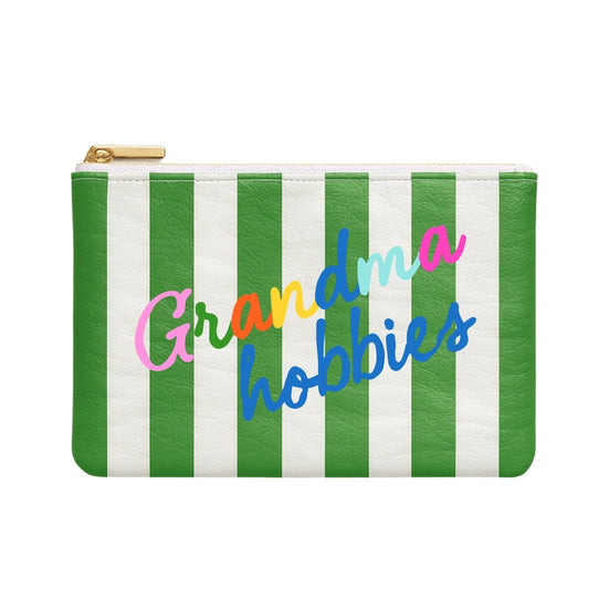 Grandma Hobbies Striped Needlepoint Pouch - Tyvek