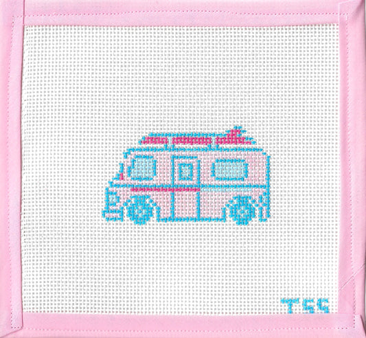 Girly Mini: Beach Van Needlepoint Canvas